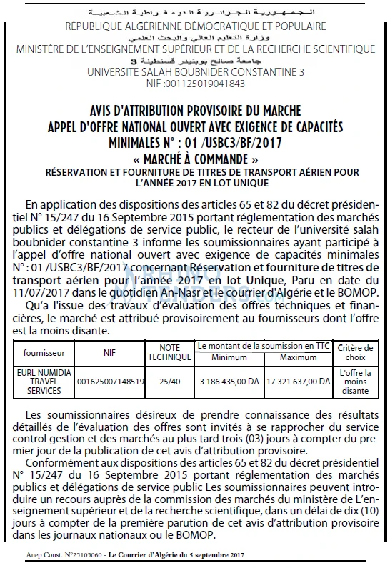 Le Courrier d'Algerie