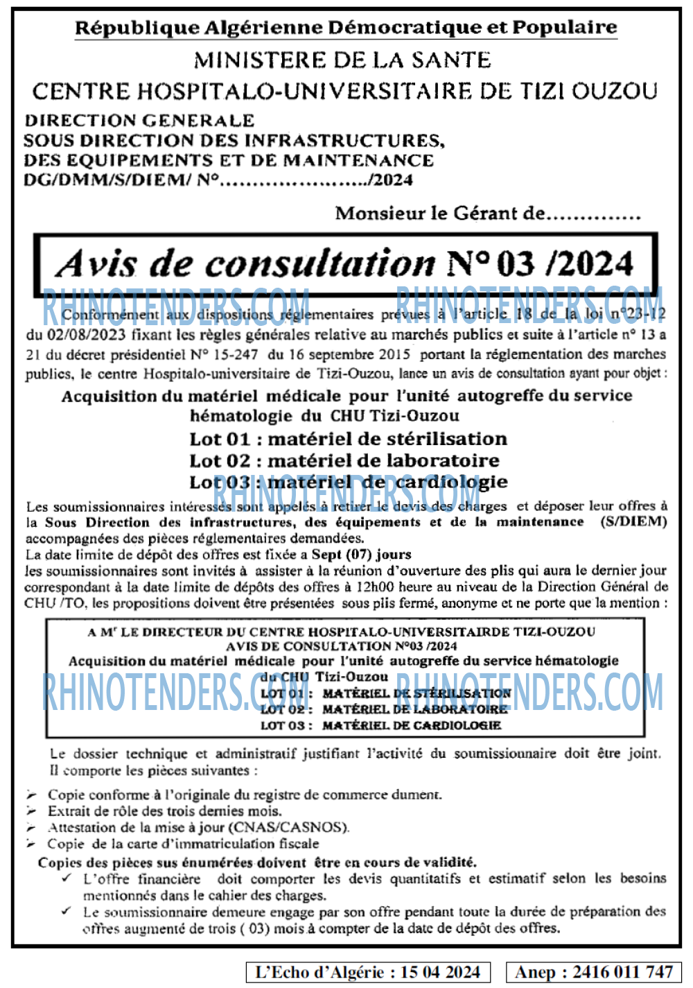 L'ECHO D'ALGERIE