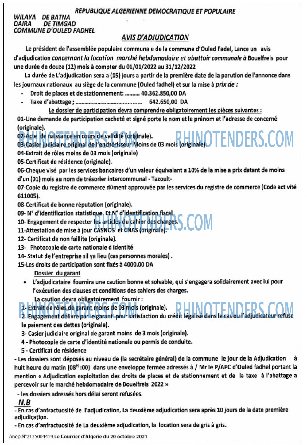 Le Courrier d'Algerie