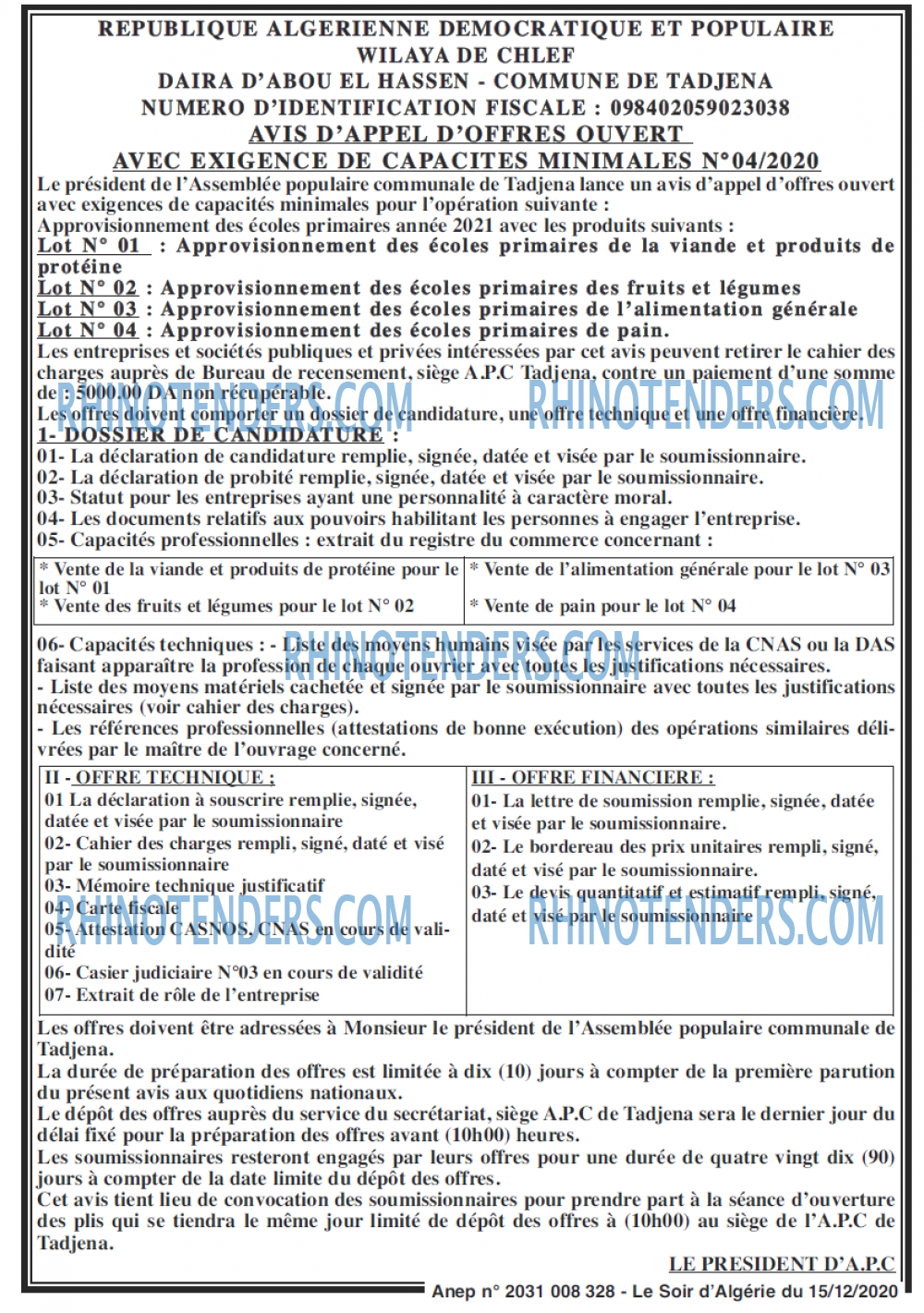 LE SOIR D'ALGERIE