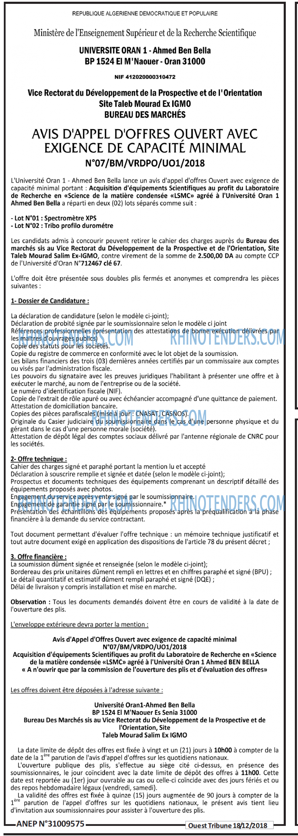 ouest TRIBUNE