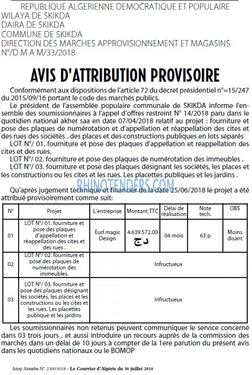 Le Courrier d'Algerie