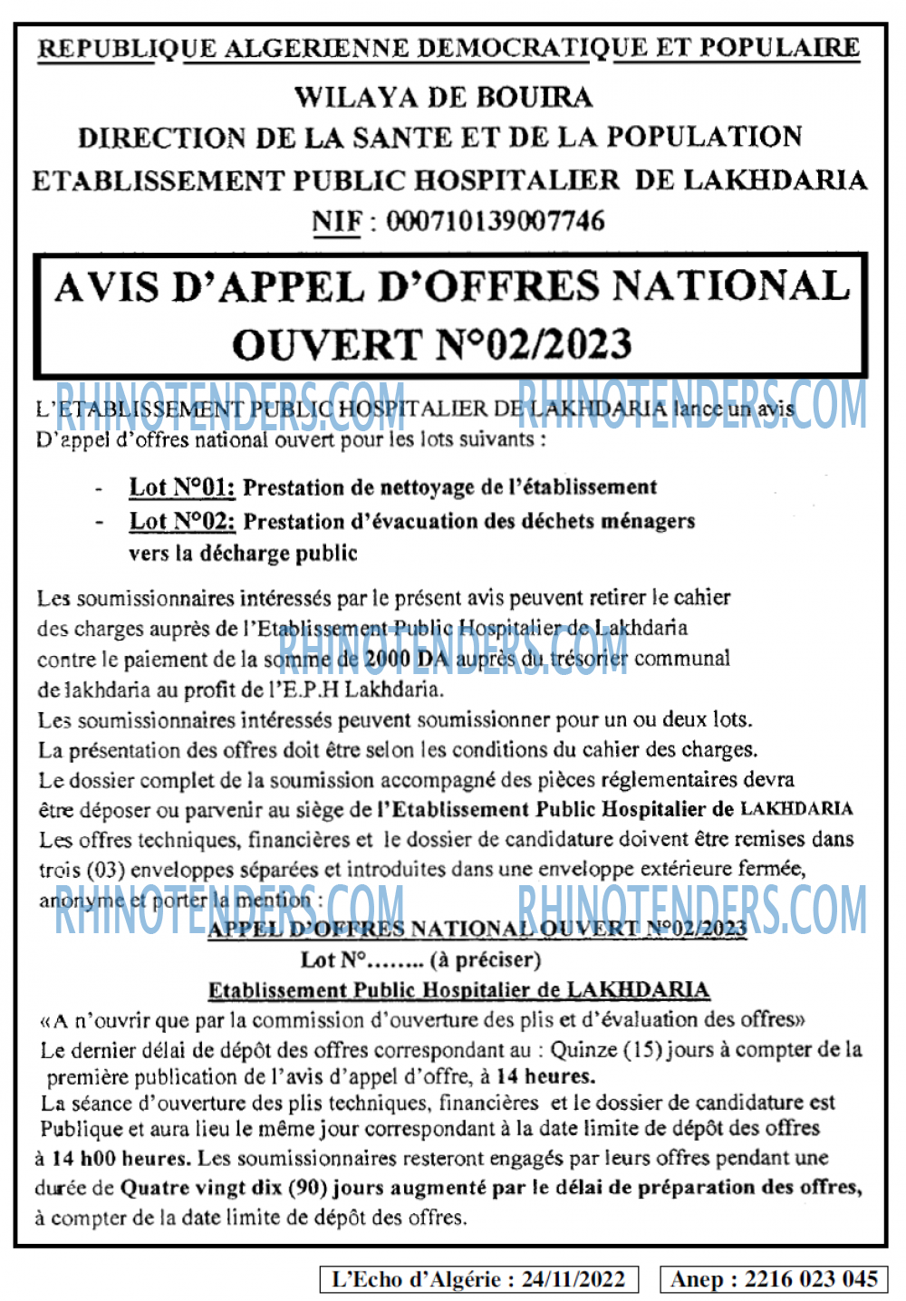 L'ECHO D'ALGERIE