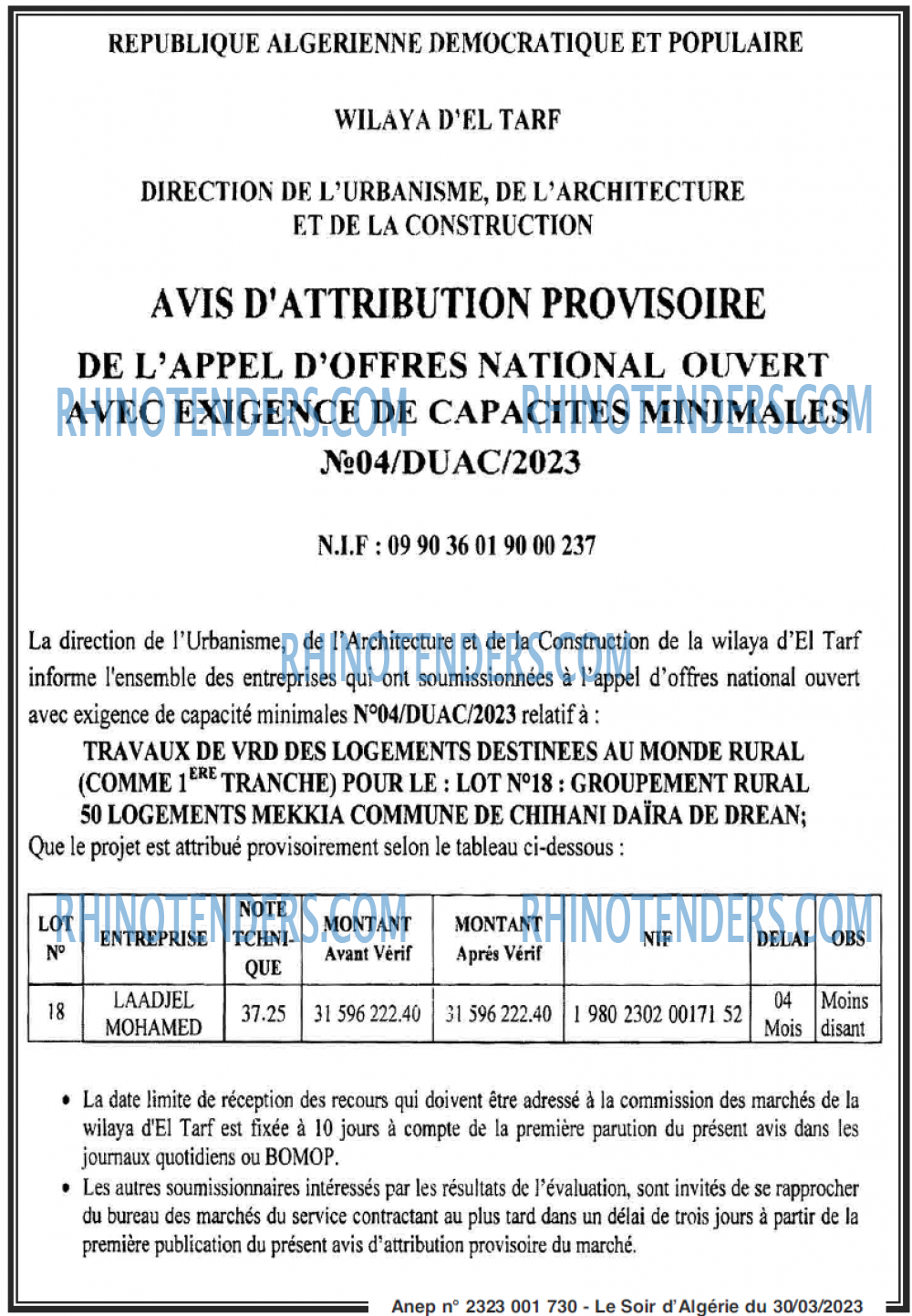 LE SOIR D'ALGERIE