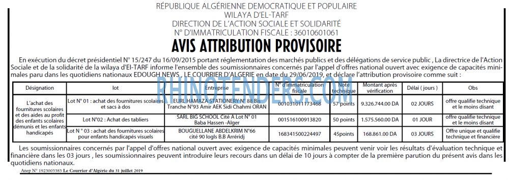 Le Courrier d'Algerie