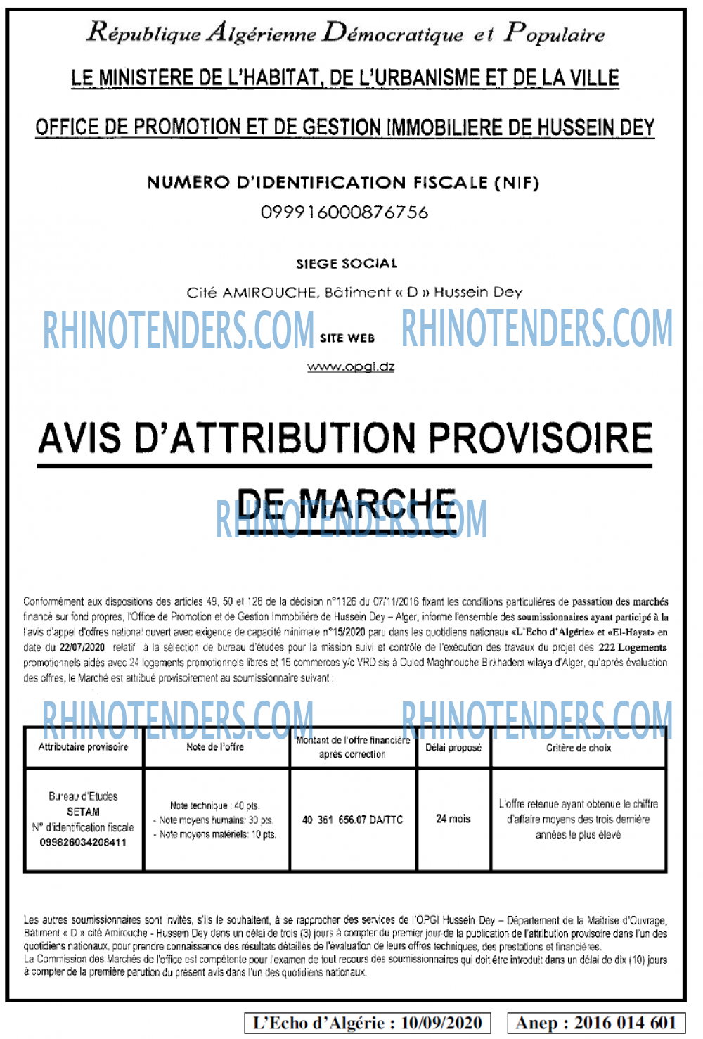 L'ECHO D'ALGERIE
