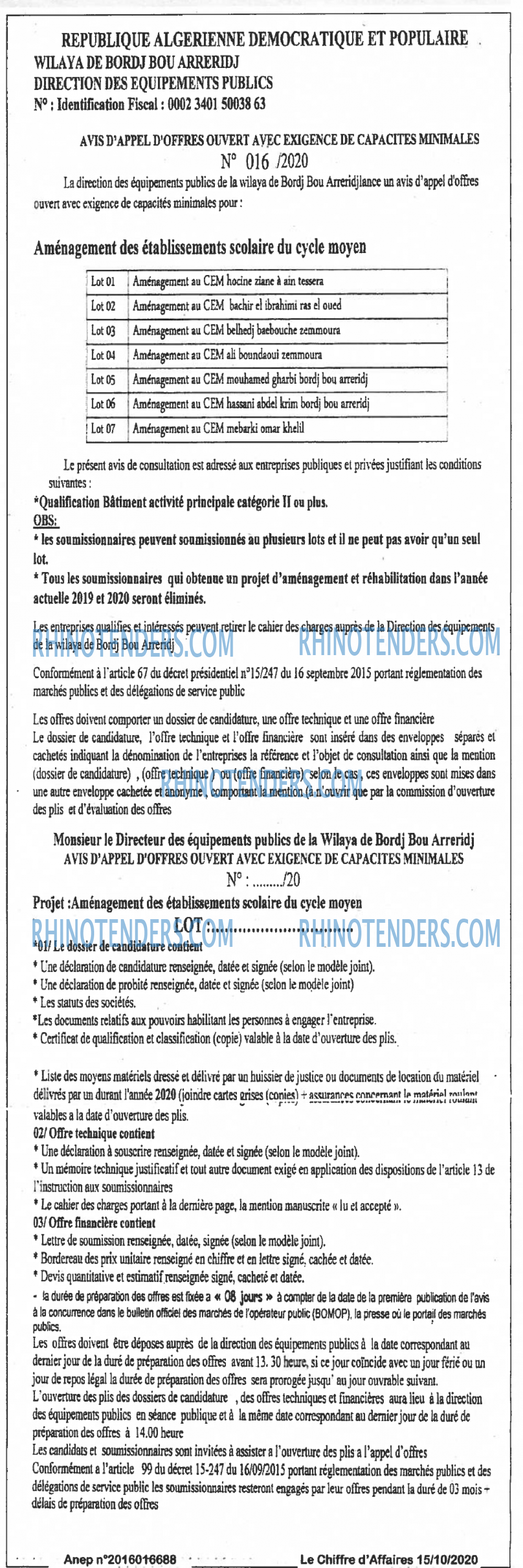 Le Chiffre d'Affaires