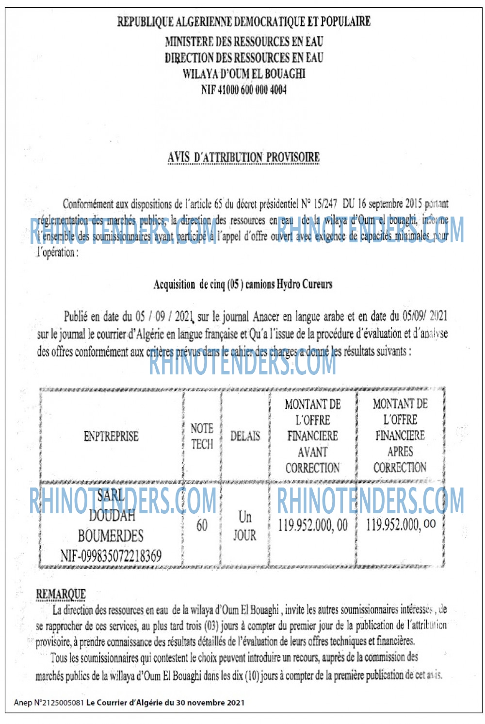 Le Courrier d'Algerie