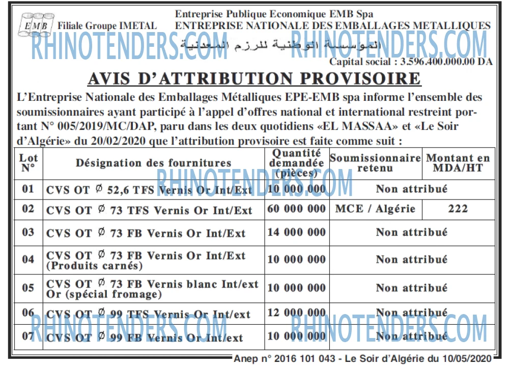 LE SOIR D'ALGERIE