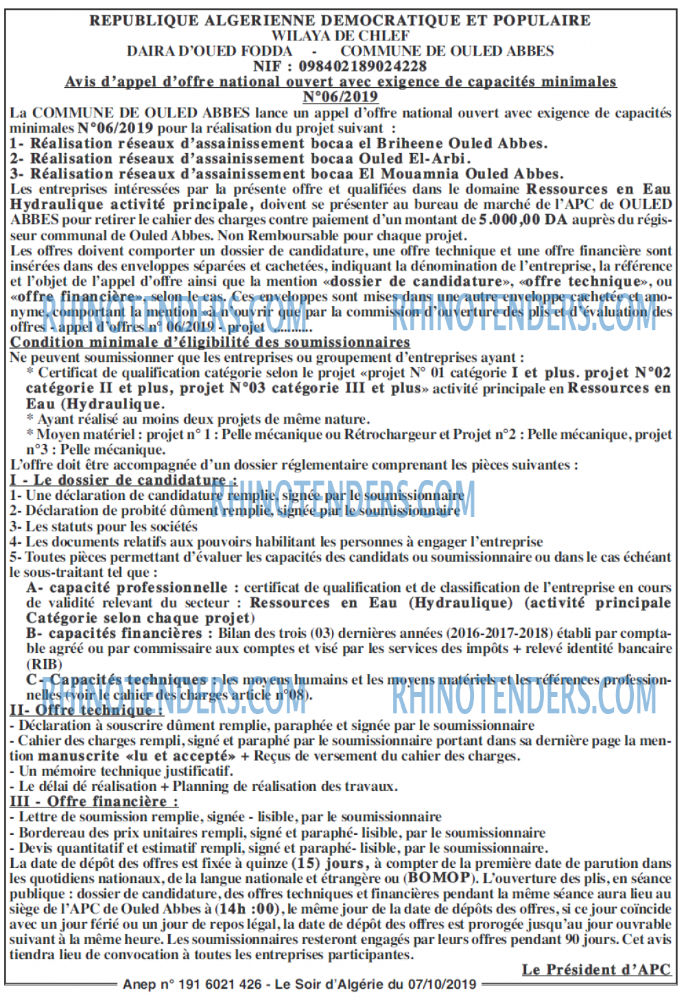 LE SOIR D'ALGERIE