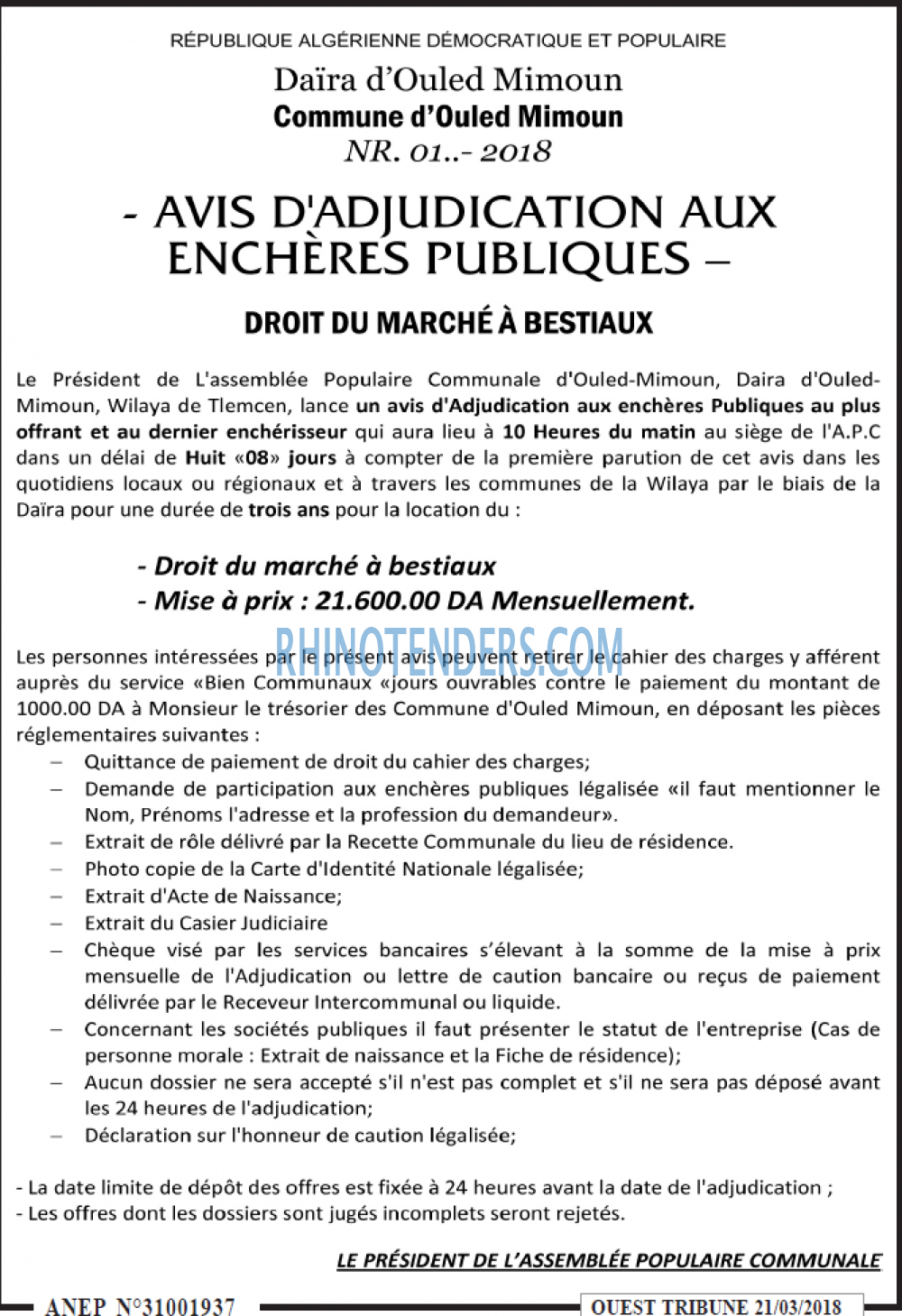 ouest TRIBUNE