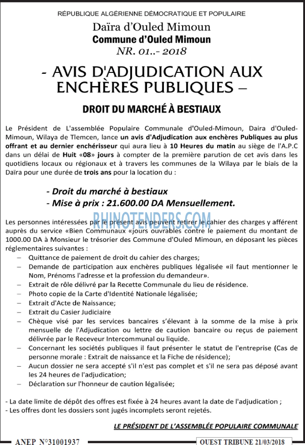 ouest TRIBUNE