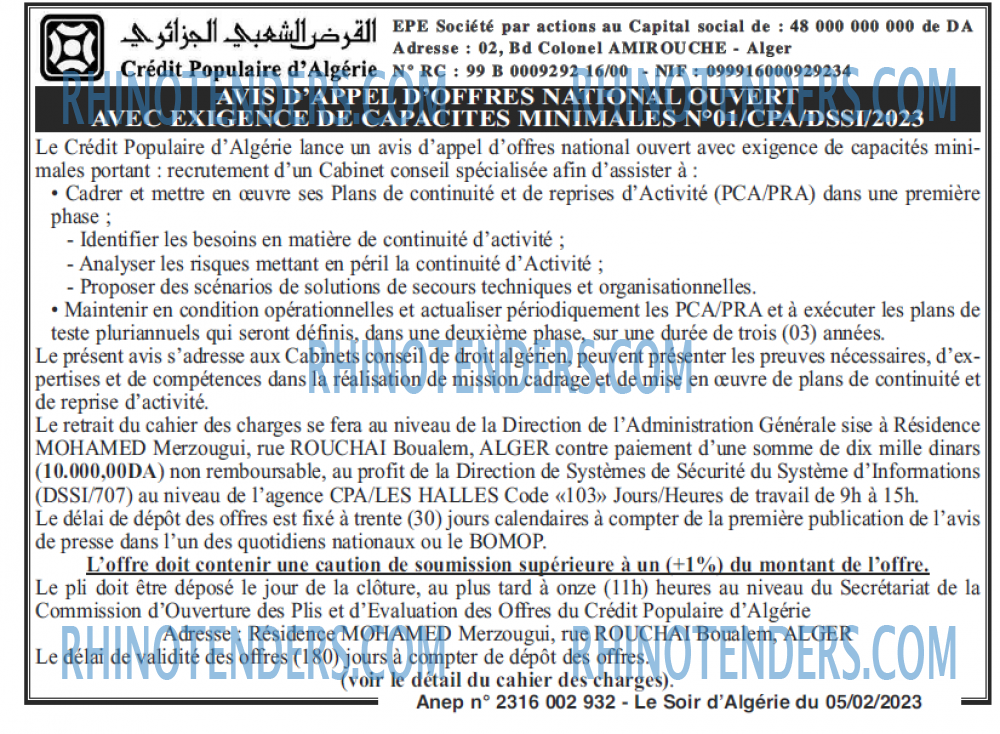 LE SOIR D'ALGERIE