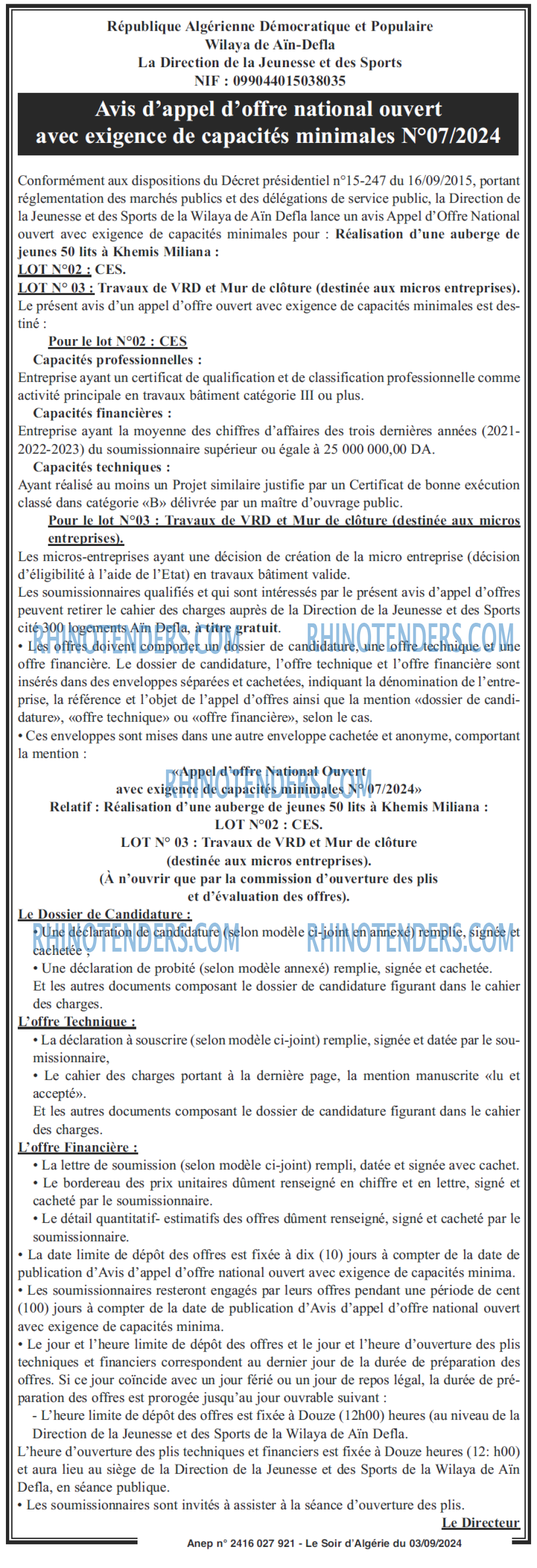 LE SOIR D'ALGERIE