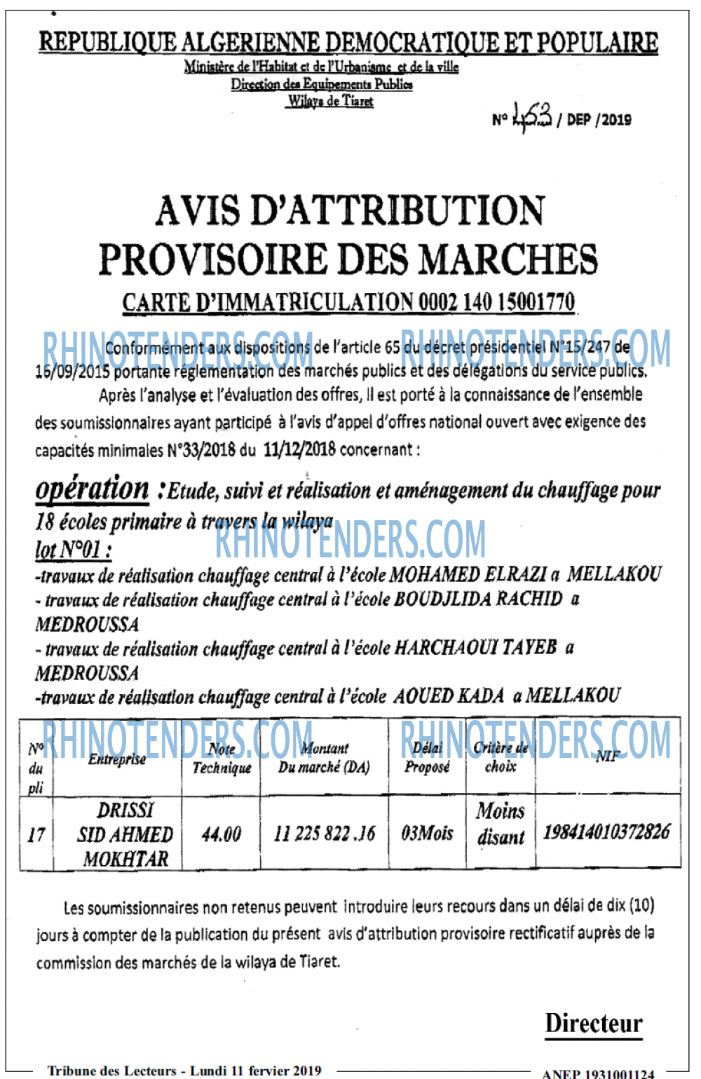 TRIBUNE DES LECTEURS