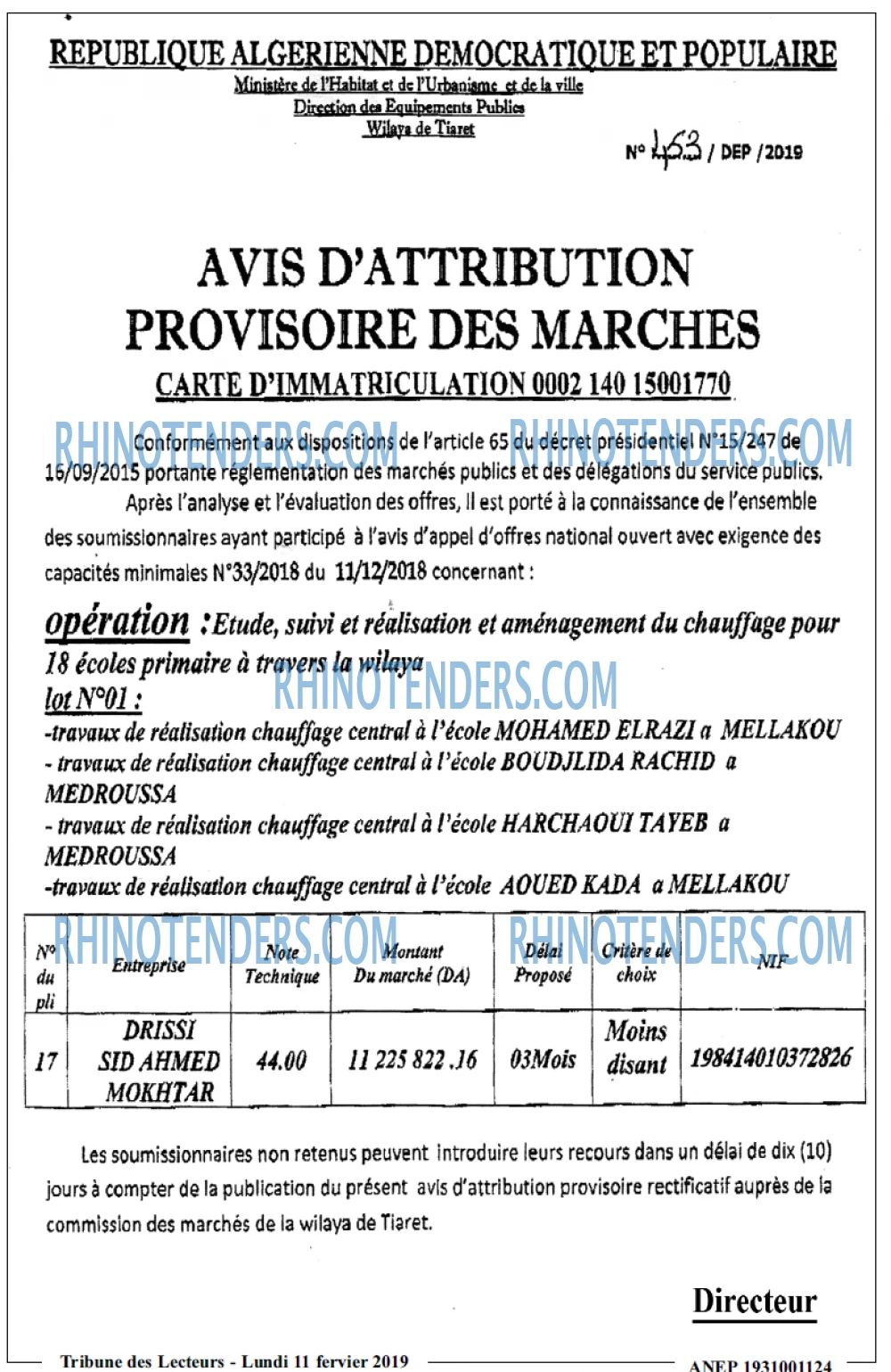 TRIBUNE DES LECTEURS