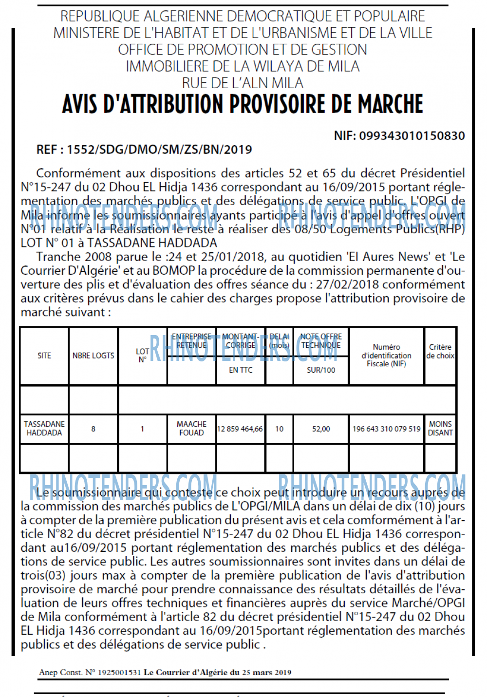 Le Courrier d'Algerie