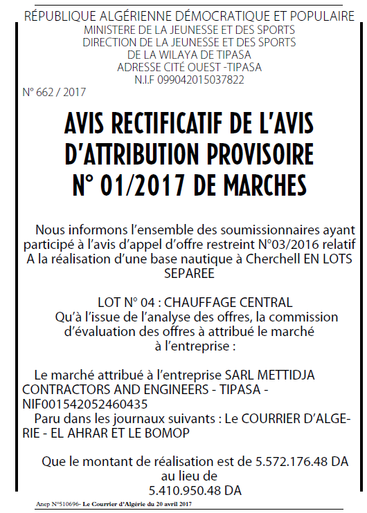 Le Courrier d'Algerie