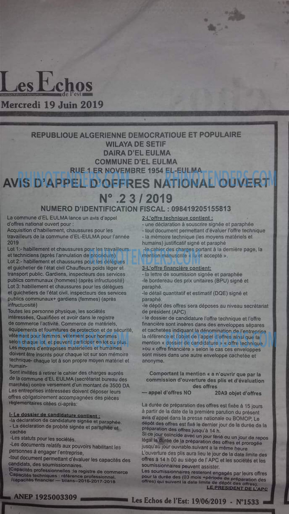 Les Echos de l'Est