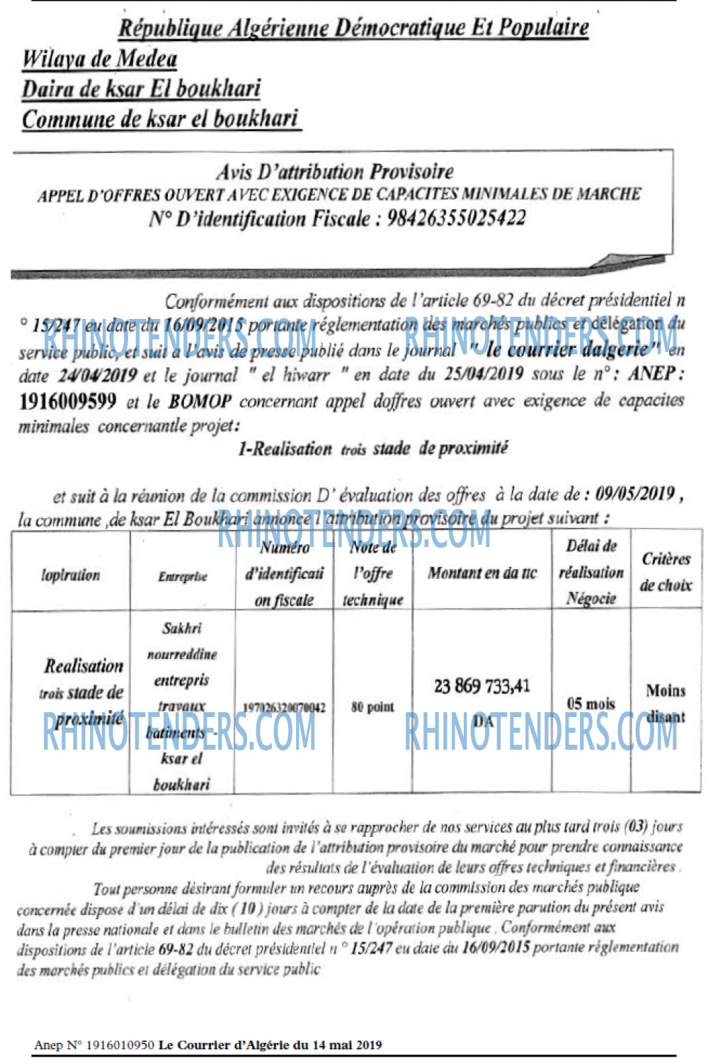 Le Courrier d'Algerie