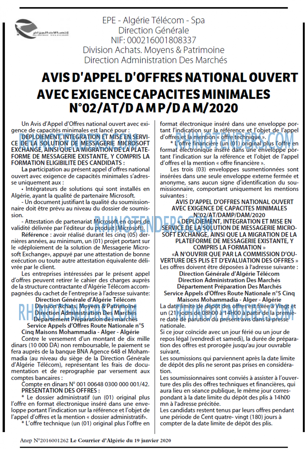 Le Courrier d'Algerie