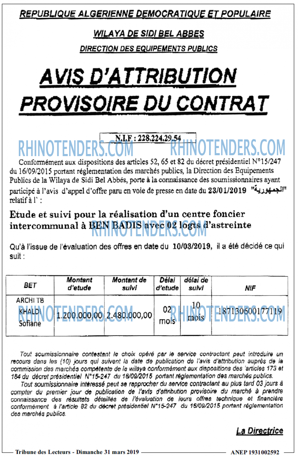 TRIBUNE DES LECTEURS