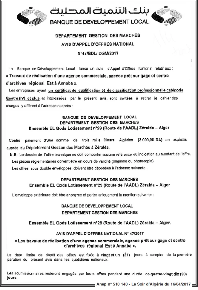 LE SOIR D'ALGERIE