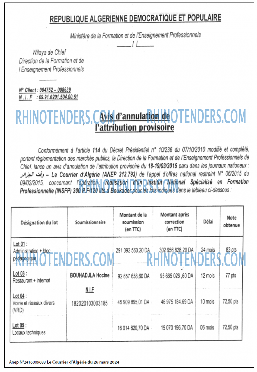 Le Courrier d'Algerie
