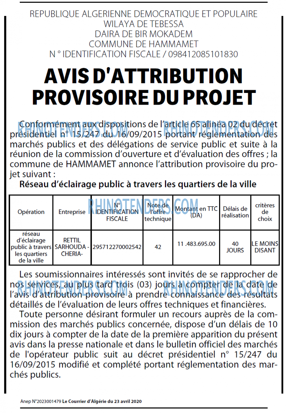 Le Courrier d'Algerie