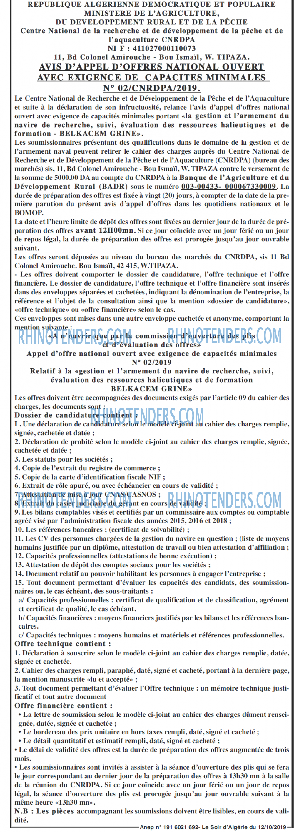 LE SOIR D'ALGERIE