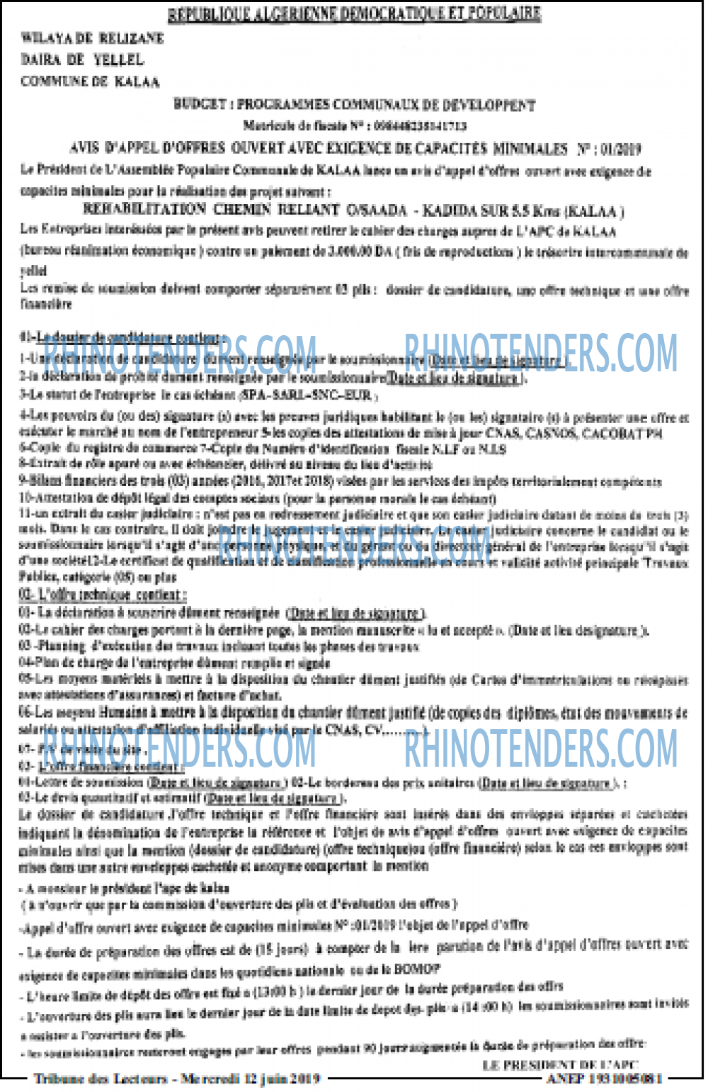 TRIBUNE DES LECTEURS