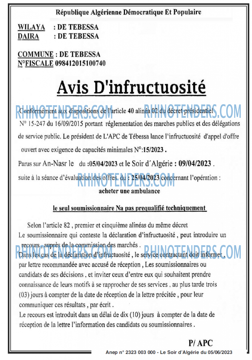 LE SOIR D'ALGERIE