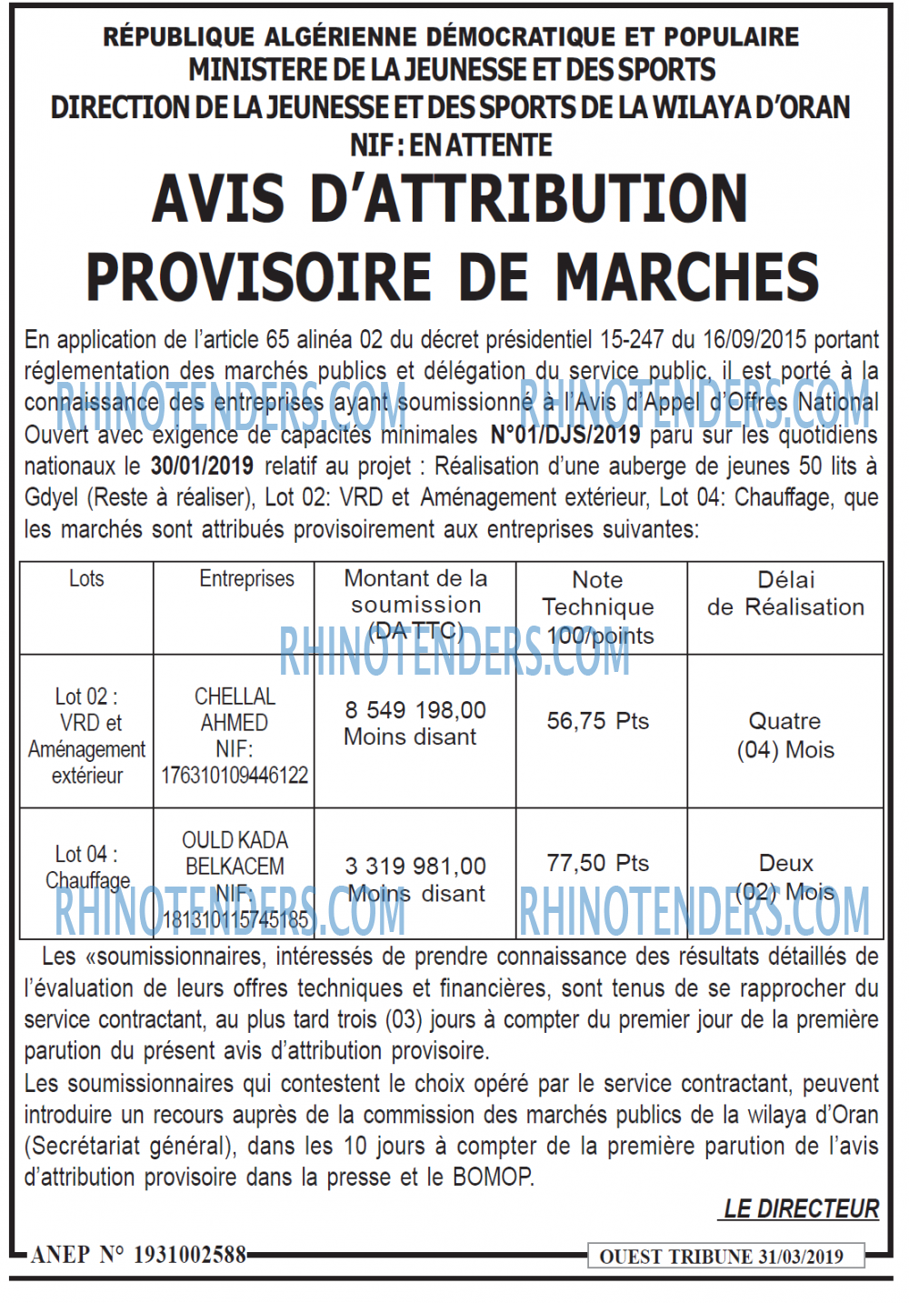 ouest TRIBUNE