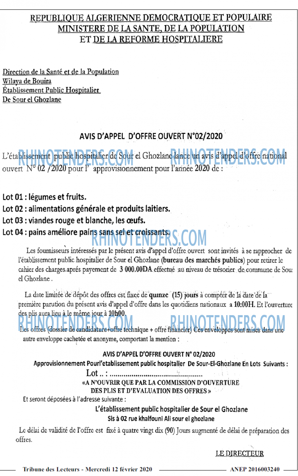 TRIBUNE DES LECTEURS