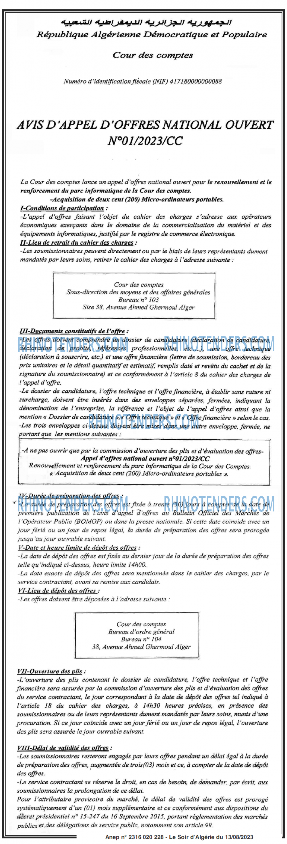 LE SOIR D'ALGERIE