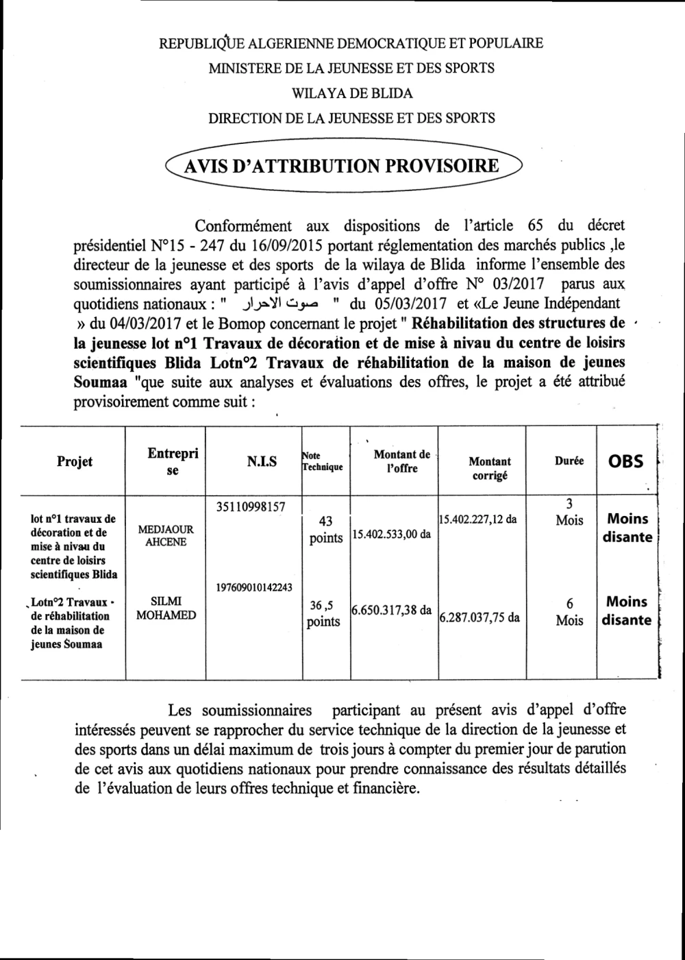 Le jeune indépendant