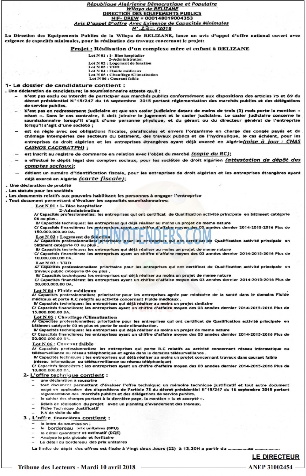 TRIBUNE DES LECTEURS