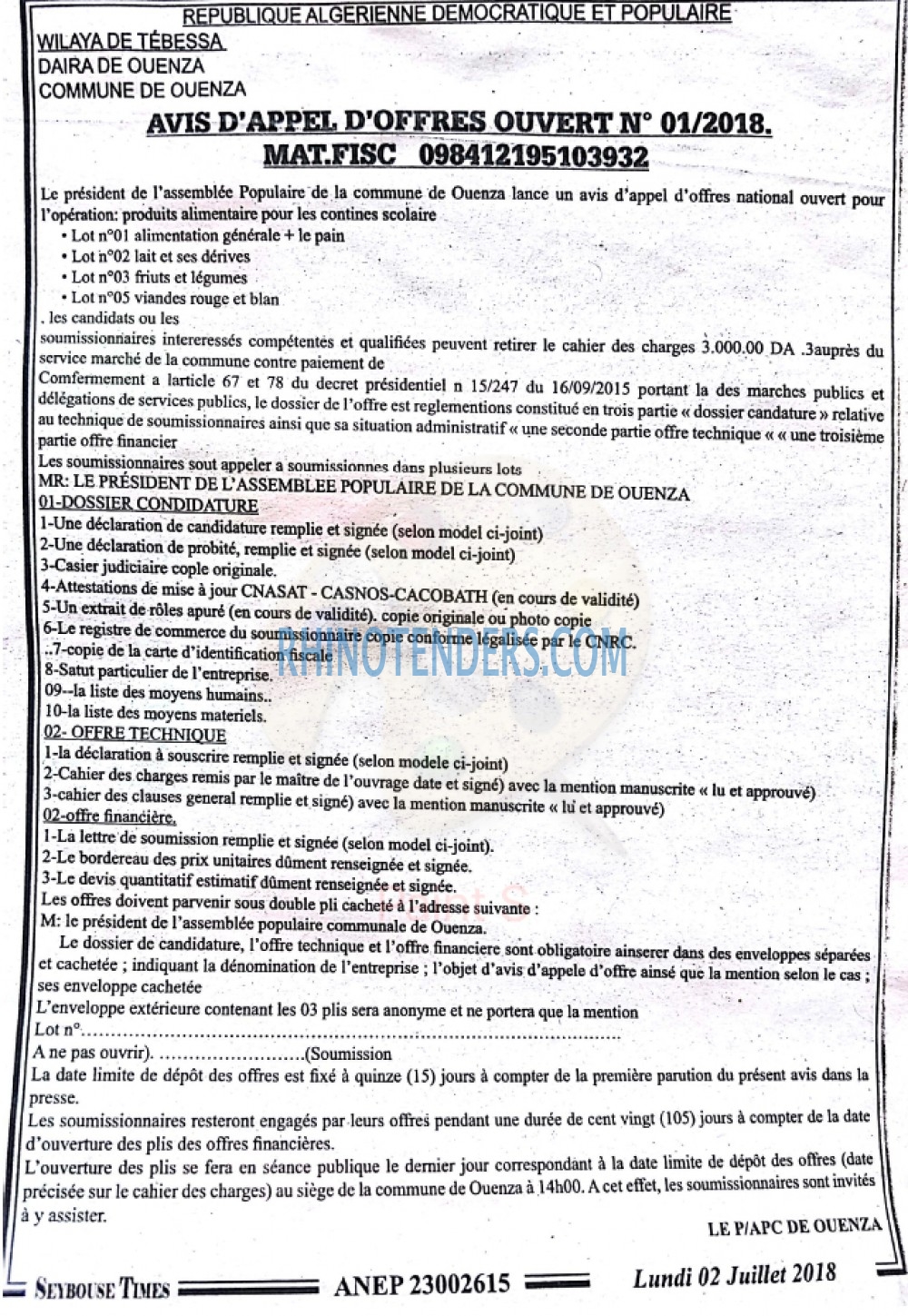 SEYBOUSSE TIMES