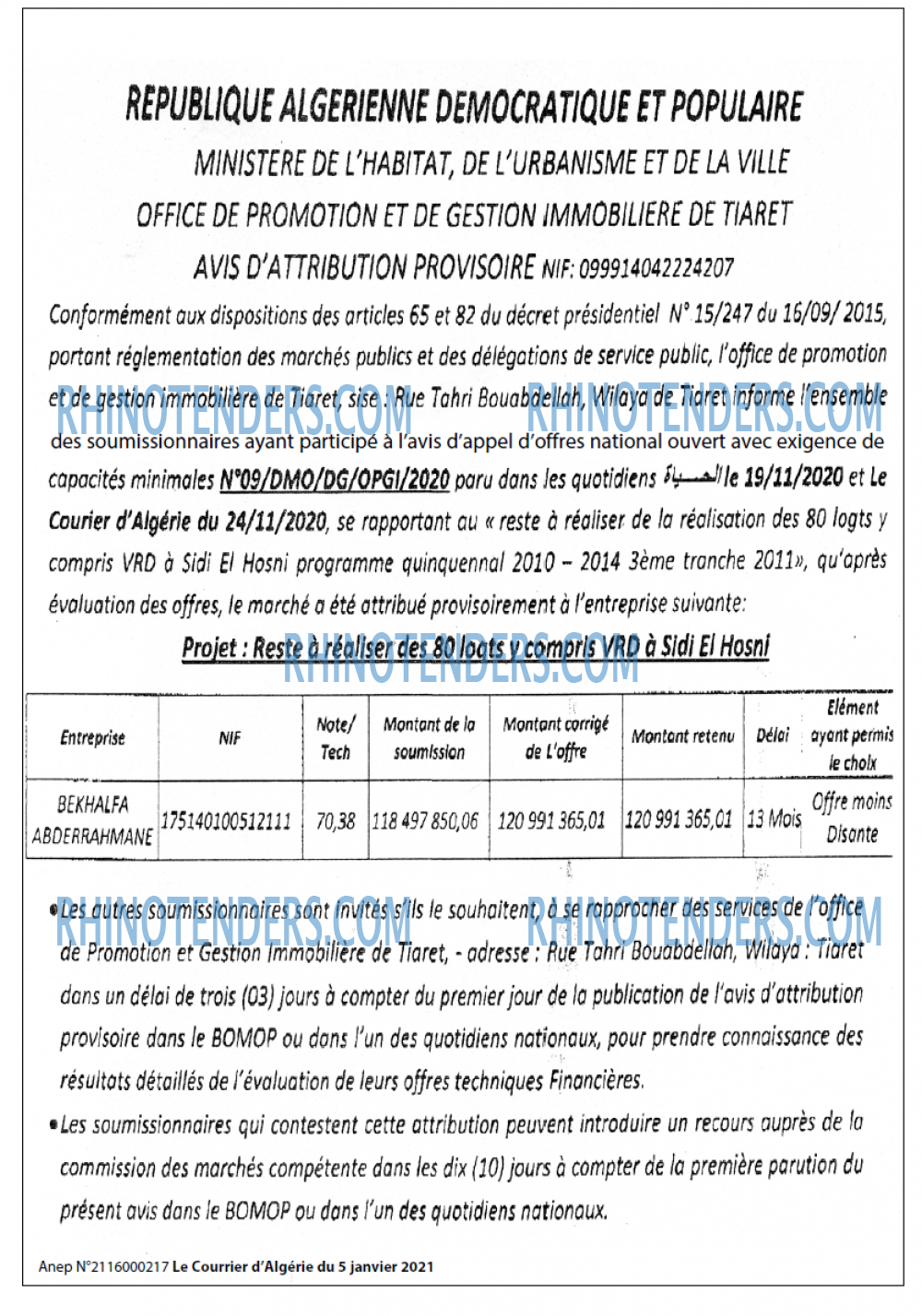 Le Courrier d'Algerie