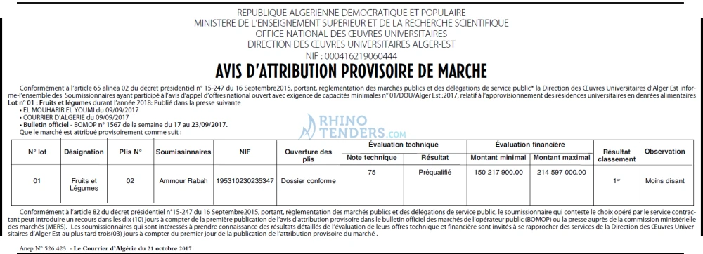 Le Courrier d'Algerie