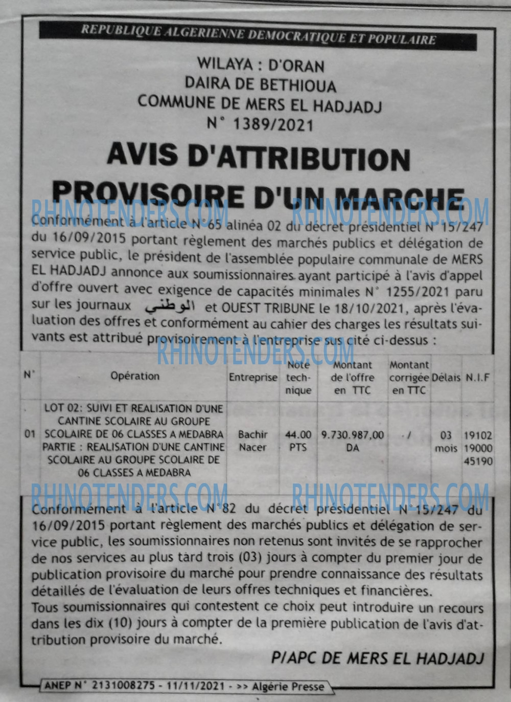 ALGERIE PRESSE