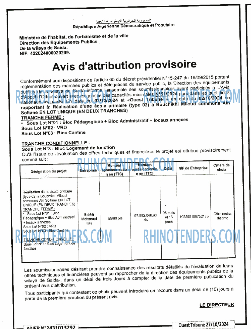 ouest TRIBUNE