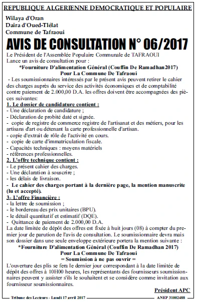 TRIBUNE DES LECTEURS