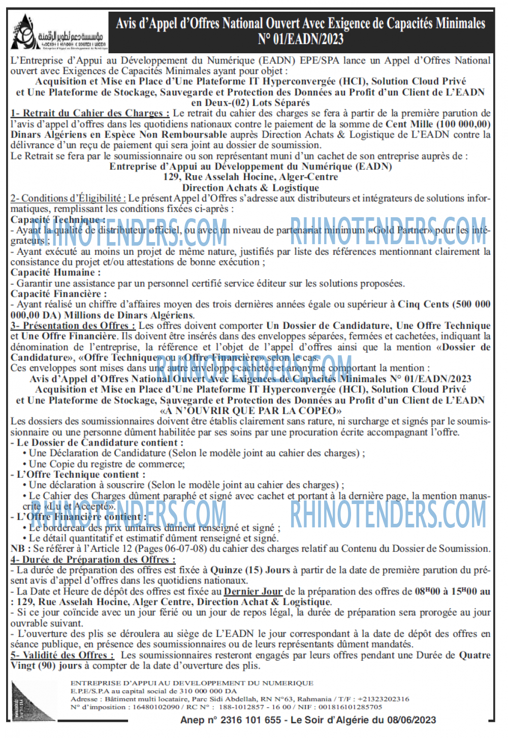 LE SOIR D'ALGERIE