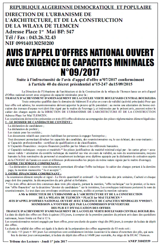 TRIBUNE DES LECTEURS