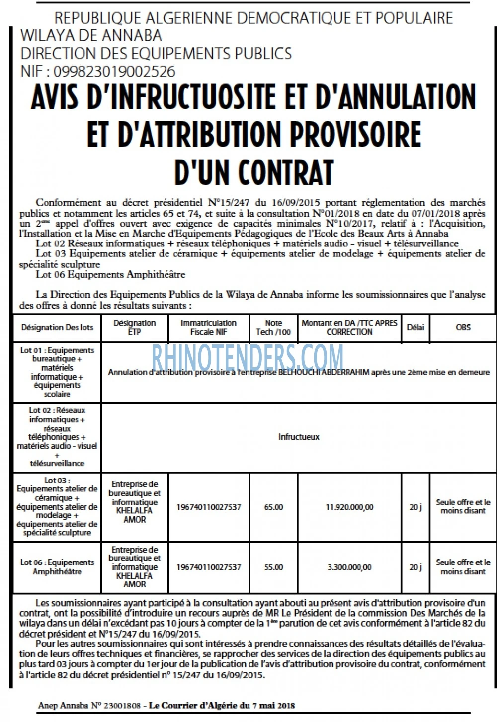 Le Courrier d'Algerie