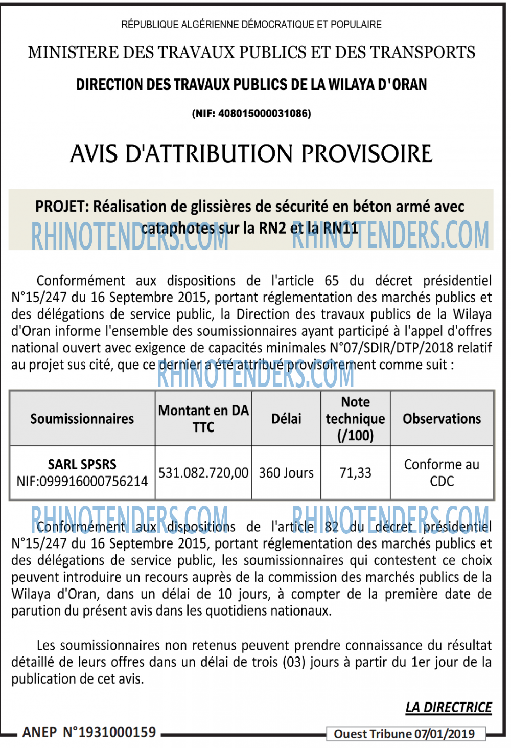 ouest TRIBUNE