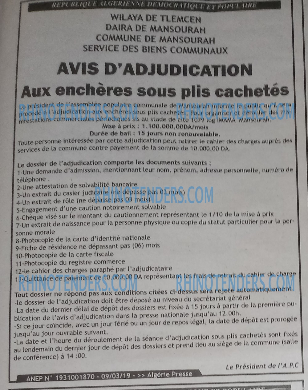 ALGERIE PRESSE