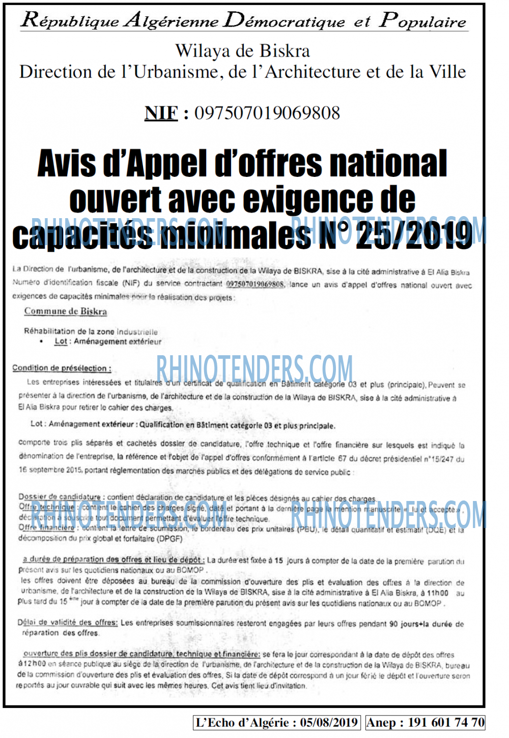 L'ECHO D'ALGERIE