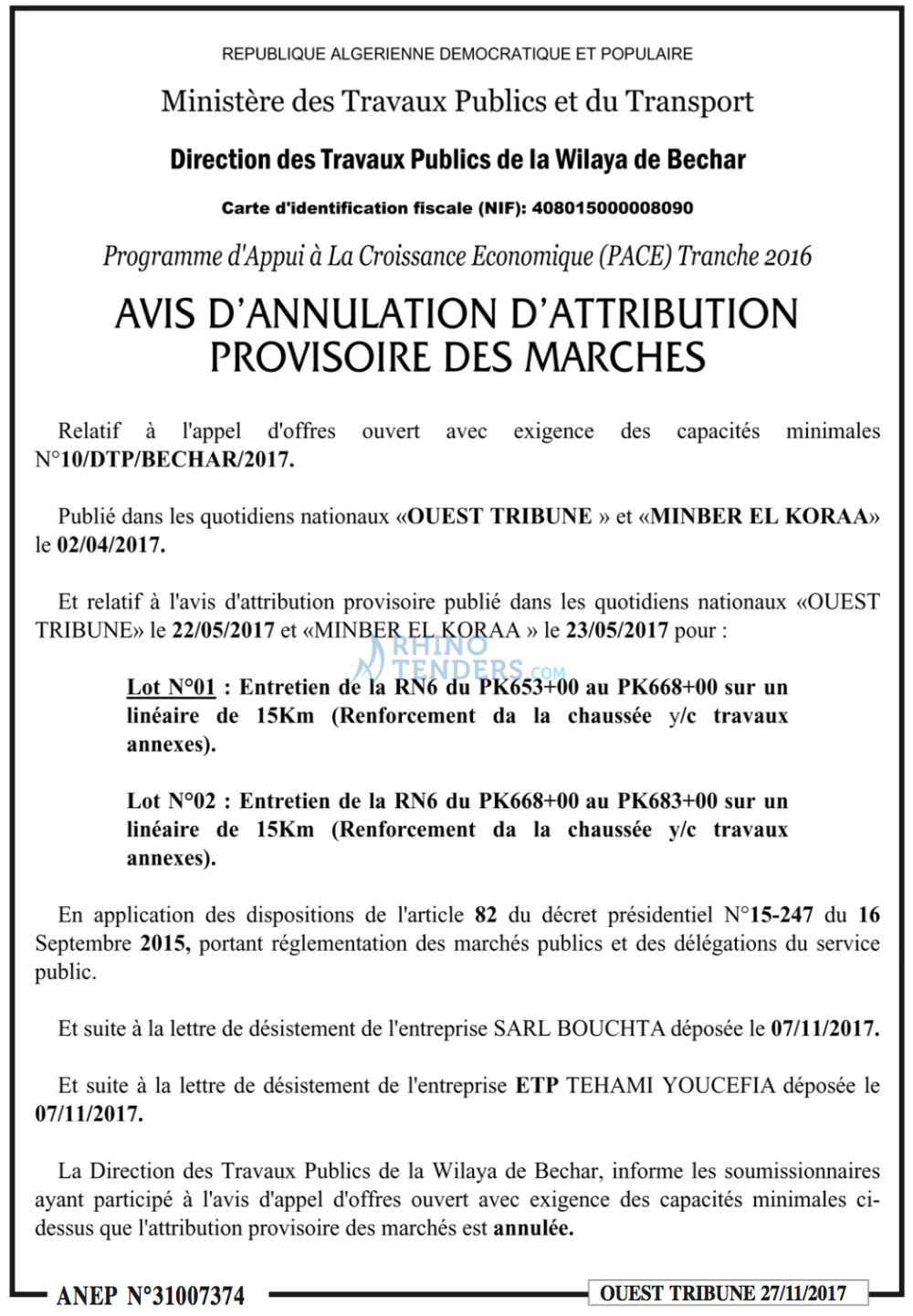 ouest TRIBUNE